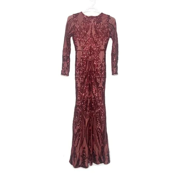 princess polly baby blue dress La Femme 29945 Prom Dress - Burgundy main image 1